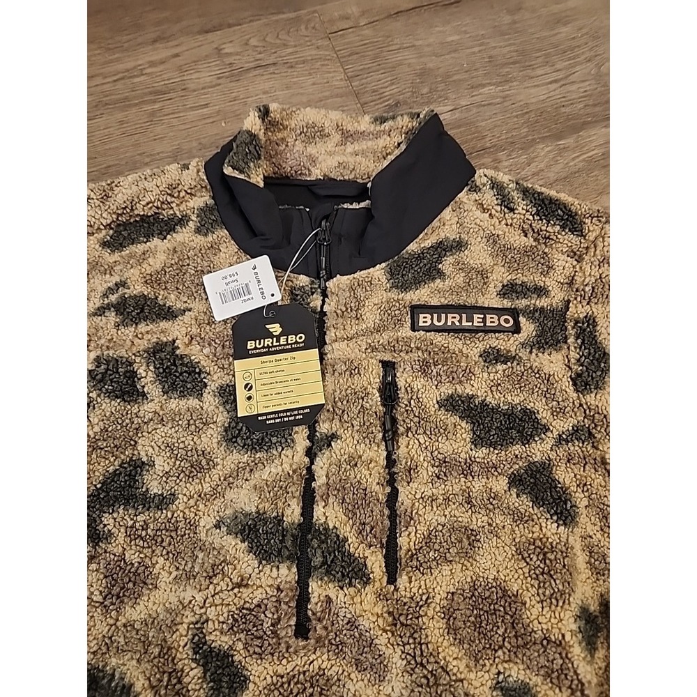 NEW BURLEBO Rocky Mountain Quarter Zip Jacket Men's‎ Size Small Camo - Picture 2 of 4